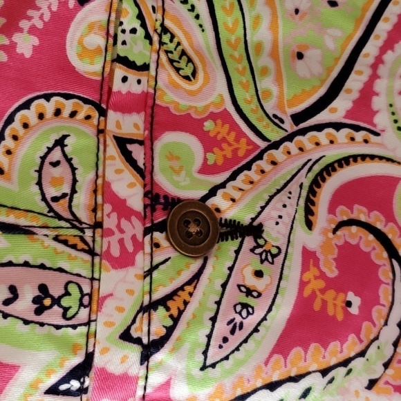 Kim Roger's black pink & green paisley short NWT size 12 - Picture 8 of 12